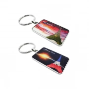 Digital Printing Of Vivid Embossed Eiffel Tower Keychain