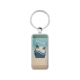 The Front Side Of Metal Rectangle Wave Patterned Keychain