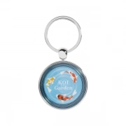 The Front Side Of Metal Round Wave Patterned Keychain