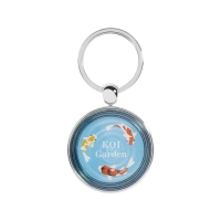 The Front Side Of Metal Round Wave Patterned Keychain