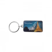 The Front Side Of Vivid Embossed Eiffel Tower Keychain