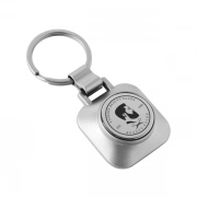 Raser Engraving Of Square Shape Coin Keychain With Opener