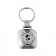 The Front Side Of Square Shape Coin Keychain With Opener