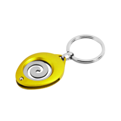 Color Electrophoresis Of Almond Shaped Trolley Coin Keychain