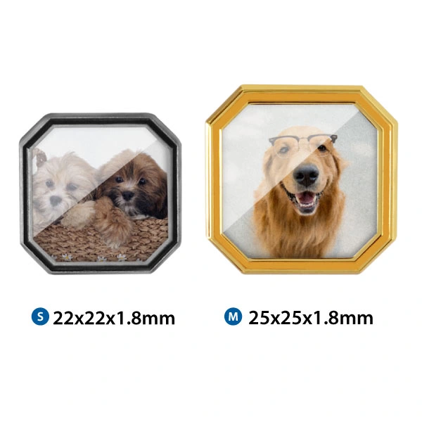 Different Size Of Custom 3D Edge Design Badge Octagonal