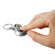 Easy To Take Off The Coin From Round Shape Coin Keychain With Opener