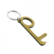 Metal Luster Of Antimicrobial Metal Door Opener Keychain