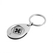 Metal Luster Of Drop Shaped Trolley Coin Keychain