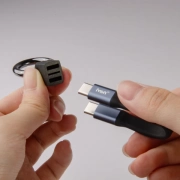 Open The Cap Of Snap Hook Keychain With Charging Cable