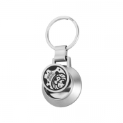 Put The Coin Inside Round Shape Coin Keychain With Opener