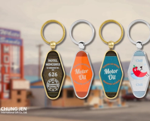 Retro Keychains – Hotel Keychains With Motel Background