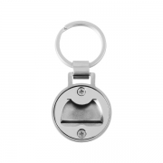 The Back Side Of Round Shape Coin Keychain With Opener