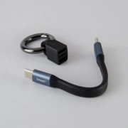 The Cap And The Cable Of Snap Hook Keychain With Charging Cable