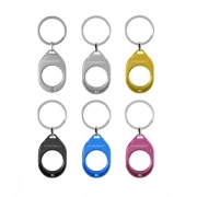 Various Colors Of Oval Shaped Shopping Cart Coin Keychain