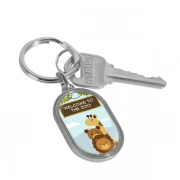 Capsule Shaped Keychain With Embossed Border Combinig With Keys