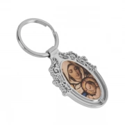 Digital Printing Of Custom Pointed Oval Shaped Keychain With Hollow Border