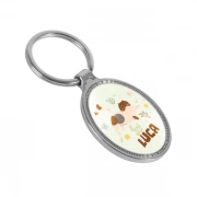 Digital Printing Of Egg Shaped Keychain With Embossed Border