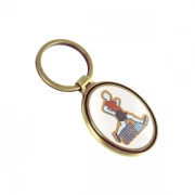 Digital Printing Of Oval Zinc Alloy Keychain