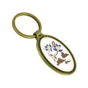 Digital Printing Of Vertically Oriented Oval Keychain With Embossed Border