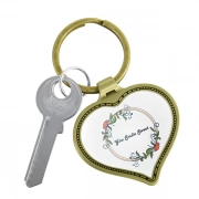 Heart Shaped Keychain With Embossed Border Combinig With Keys