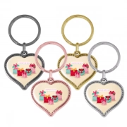 Heart Shaped Keychain With Embossed Border In Different Colors