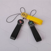 High Quality Leather Of Phone Strap Leather Keychain Round