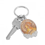 High Quality Zinc Alloy Of Oval Shaped Metal Keychain With Decorative Border