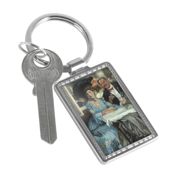 High Quality Zinc Alloy Of Rectangular Keychain With Embossed Border