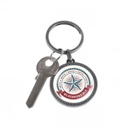 High Quality Zinc Alloy Of Round Keychain With Embossed Border