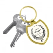 High Quality Zinc Alloy Of Shield Shaped Keychain With Embossed Border