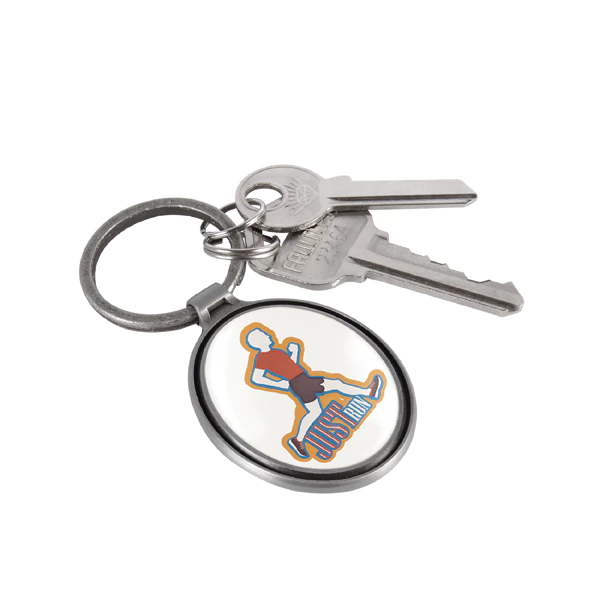 Oval Zinc Alloy Keychain Combinig With Keys