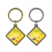 Professional Plating Of Diamond Shaped Keychain With Embossed Border