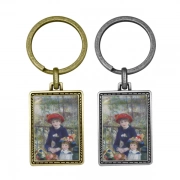 Professional Plating Of Rectangular Keychain With Embossed Border