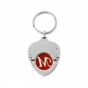 The Back Side Of 2 Parts Heart Shaped Coin Keychain