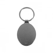 The Back Side Of Egg Shaped Keychain With Embossed Border