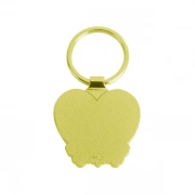 The Back Side Of Heart Shaped Metal Keychain With Decorative Border