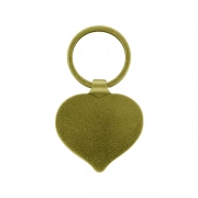 The Back Side Of Heart Shaped Keychain With Embossed Border