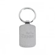 The Back Side Of Rounded Rectangular Keychain With Embossed Border