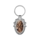 The Front Side Of Custom Pointed Oval Shaped Keychain With Hollow Border