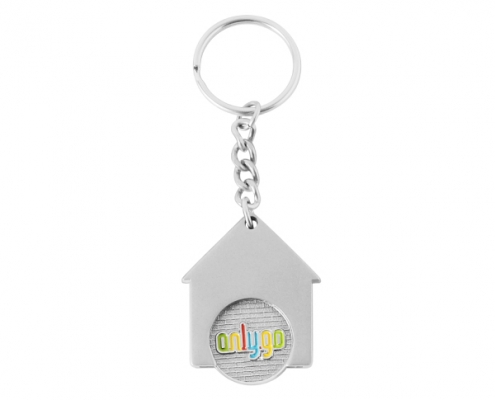 The Front Side Of House Shape Coin Keychain