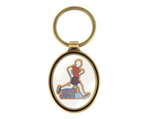 The Front Side Of Oval Zinc Alloy Keychain