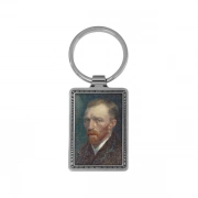 The Front Side Of Rectangular Keychain With Embossed Border