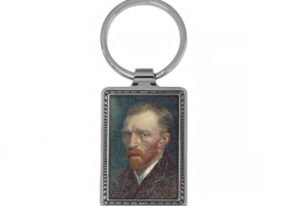 The Front Side Of Rectangular Keychain With Embossed Border