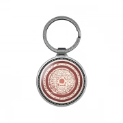 The Front Side Of Round Keychain With Embossed Border