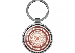 The Front Side Of Round Keychain With Embossed Border