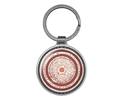 The Front Side Of Round Keychain With Embossed Border