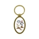 The Front Side Of Vertically Oriented Oval Keychain With Embossed Border