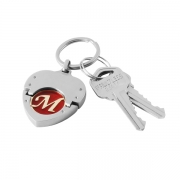 The Key With 2 Parts Heart Shaped Coin Keychain