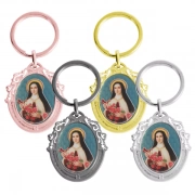 Various Keychan Colors Of Custom Oval Shaped Keychain With Hollow Border