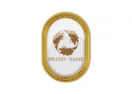 The Front Side Of Custom Capsule Shaped Badge With Decorative Edges